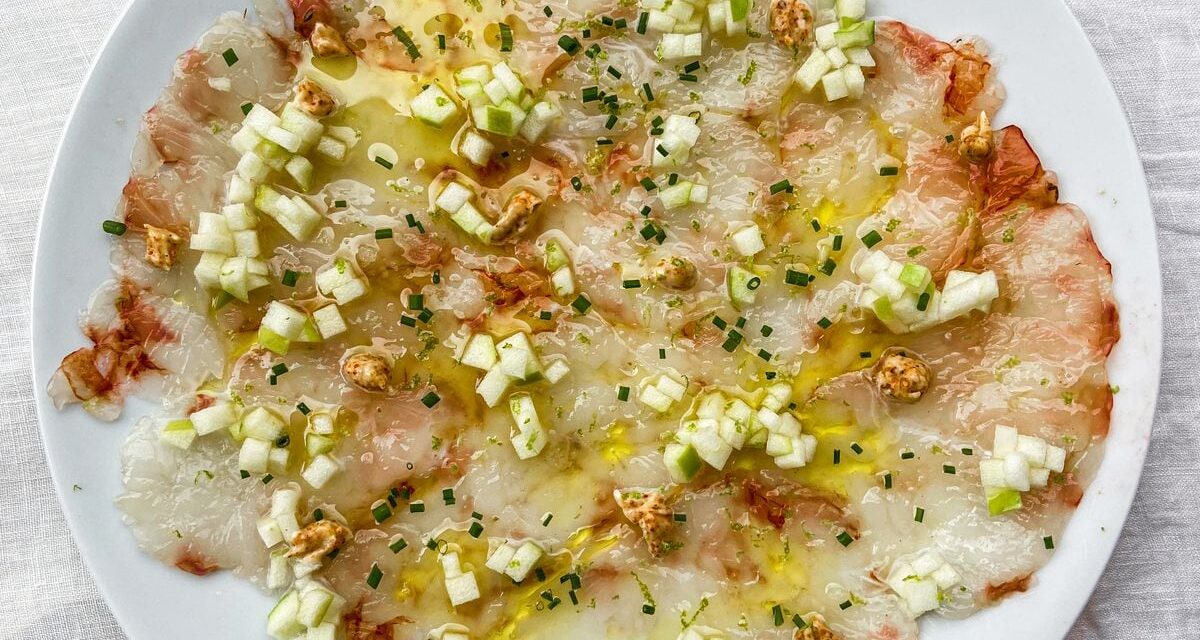 ’Carpaccio' de gambones con manzana y lima |  El Comidista |  gastronomia