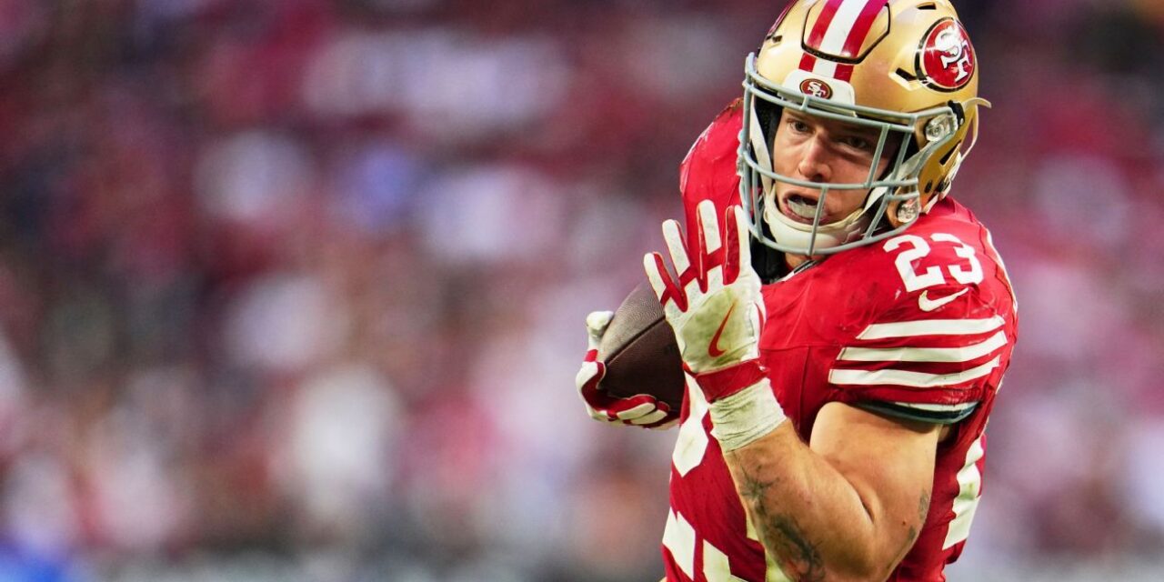 Christian McCaffrey en la mitad de la final del fútbol de fantasía