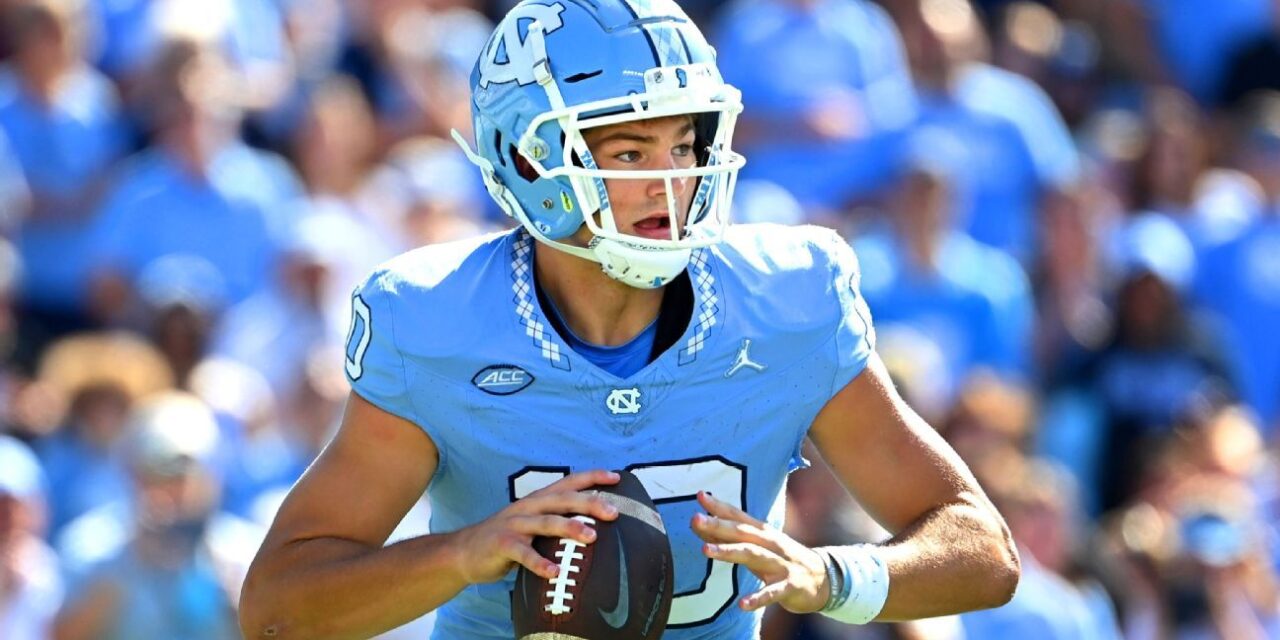 El mariscal de campo de Carolina del Norte, Drake Maye, ingresa al draft de la NFL