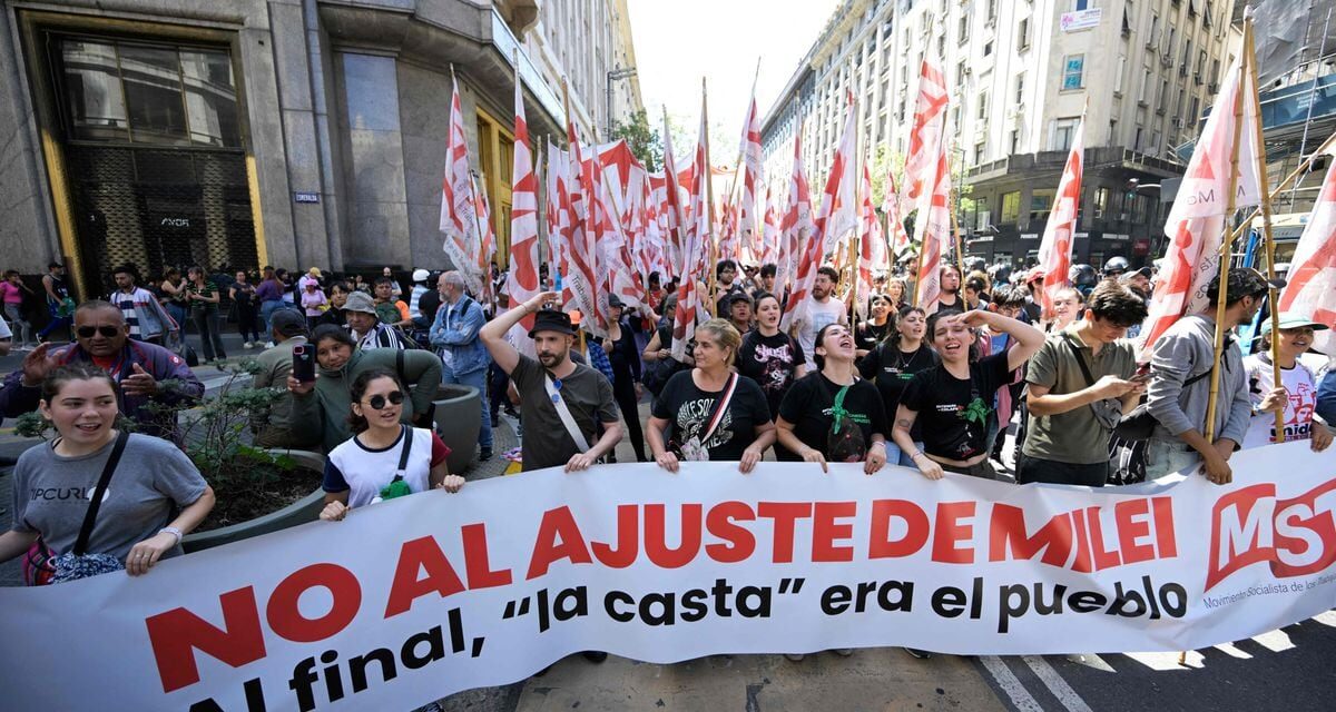 Enfrentamientos entre manifestantes y policía en Argentina en la primera protesta contra Milei |  internacional