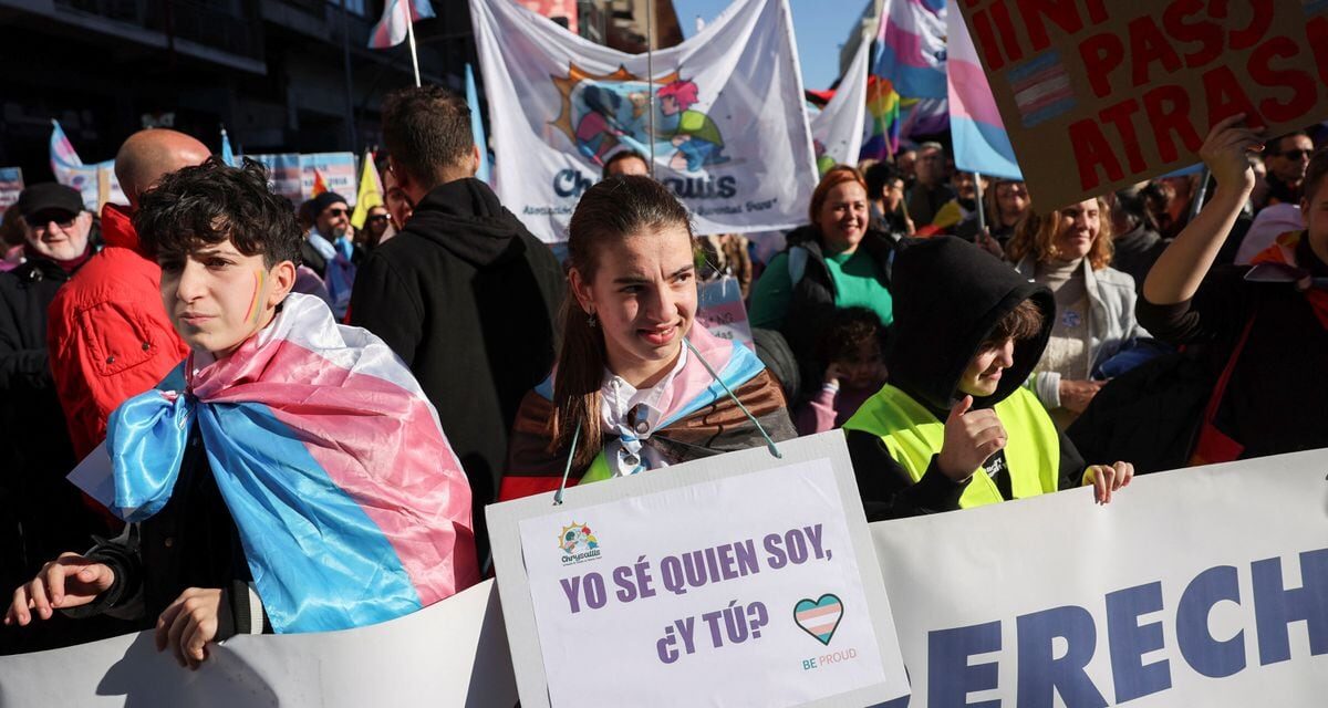 Furia y colores en Madrid contra la reforma de las leyes trans y LGTBI impulsada por Ayuso |  Madrid |  España
