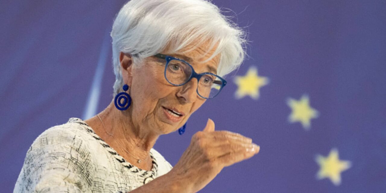 La presidenta del BCE, Christine Lagarde, habla tras la decisión sobre los tipos