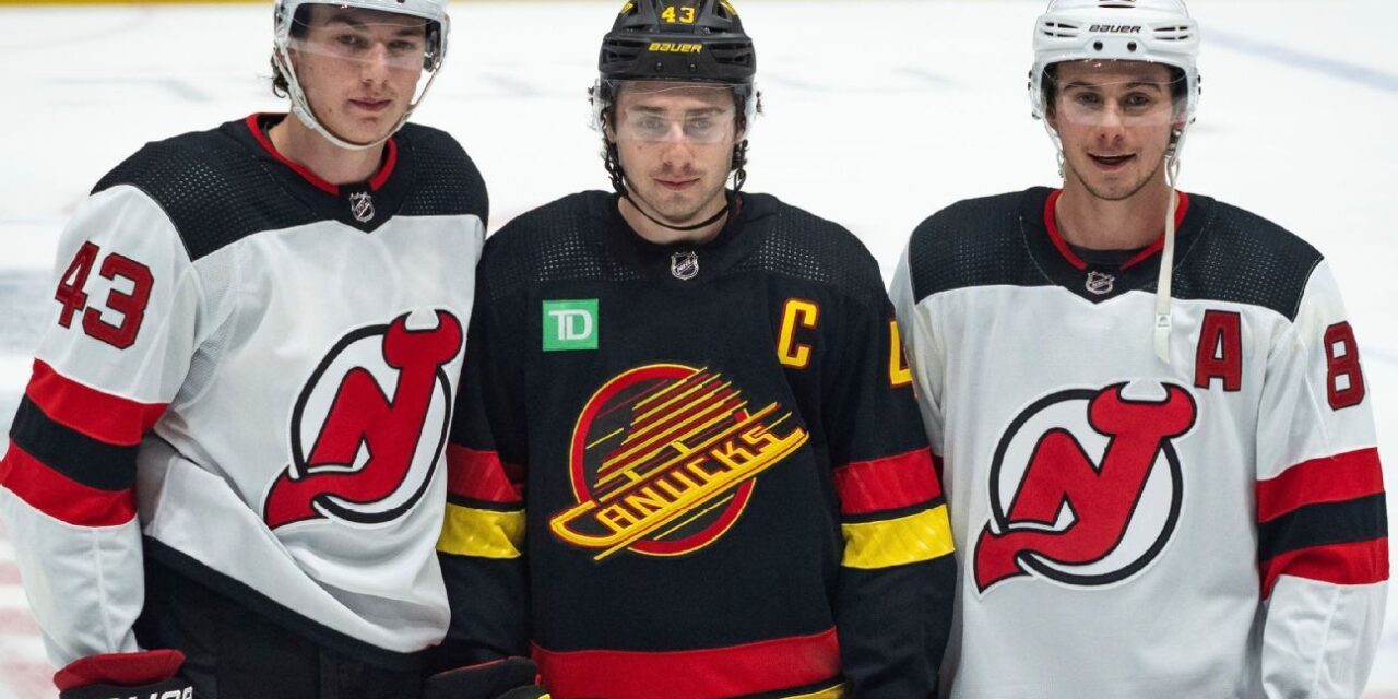 Los 3 hermanos Hughes juegan el mismo juego que los Devils superan a los Canucks